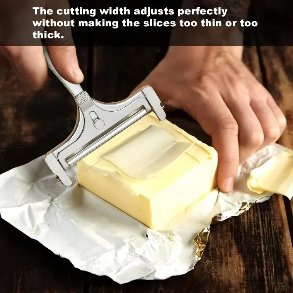 Adjustable Cheese Slicer with Stainless Steel Frame and 4 Spare Wires All Vera Mart