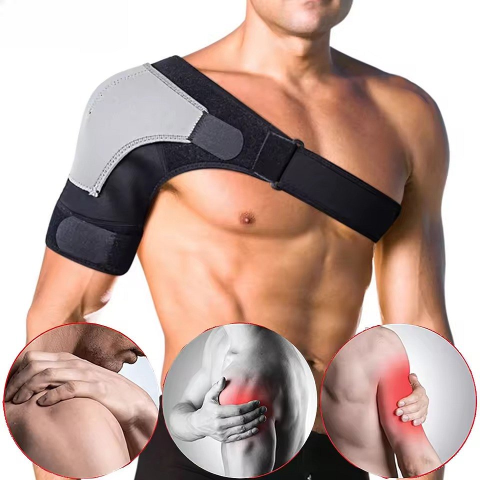 Adjustable Shoulder Compression Brace with Dual Straps and Ice Pack Pocket All Vera Mart