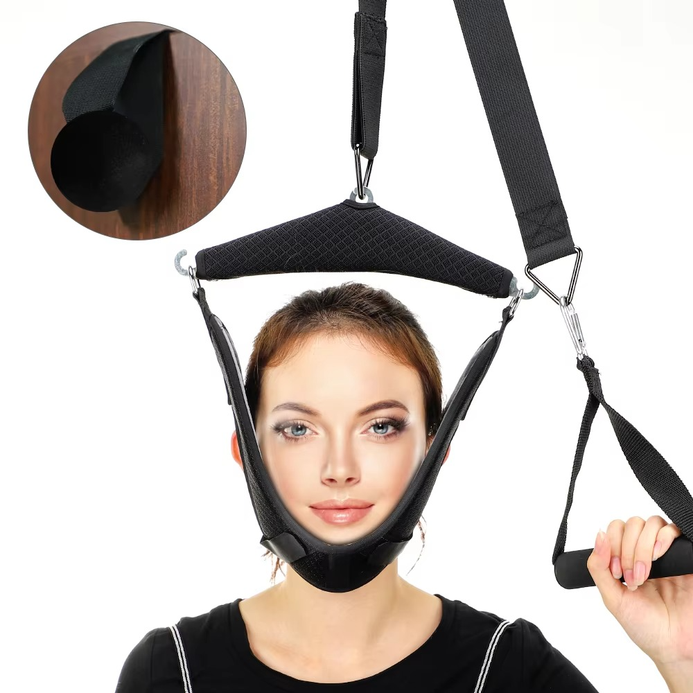 Cervical Traction Device with Door Mount and Adjustable Straps, Foldable All Vera Mart