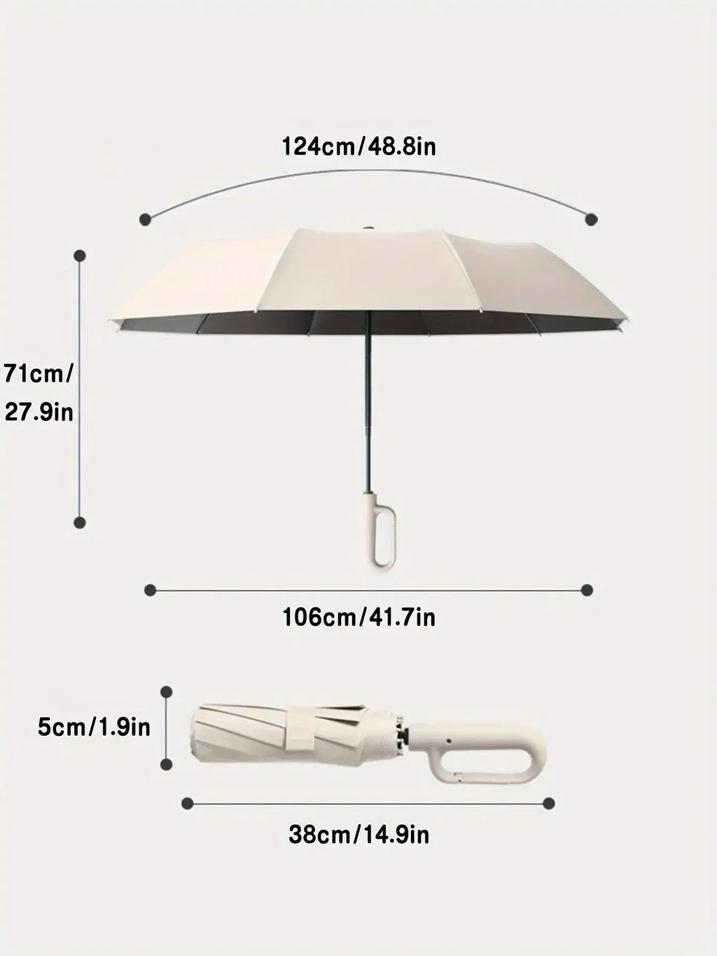 Compact Umbrella with Reinforced Wind-Resistant Frame and One-Touch Open, Carry Sleeve All Vera Mart