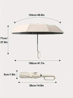 Compact Umbrella with Reinforced Wind-Resistant Frame and One-Touch Open, Carry Sleeve All Vera Mart