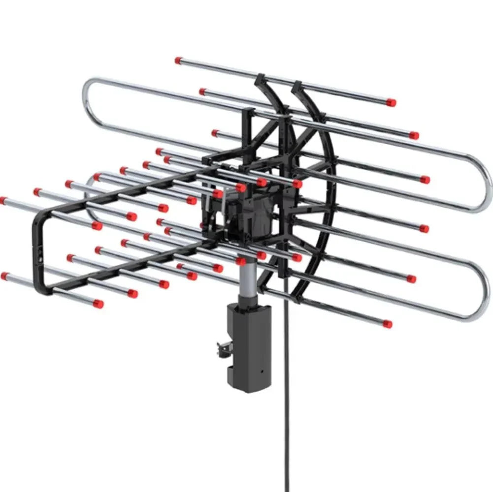Outdoor TV Antenna with 360 Degree Rotation and Dual Outputs for VHF/UHF Reception All Vera Mart