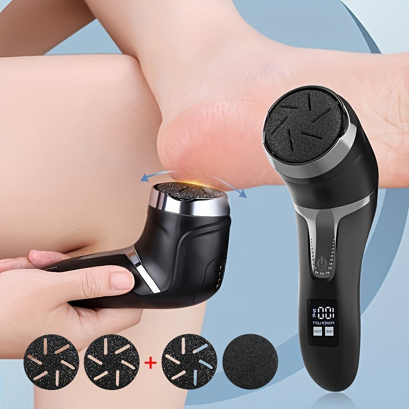 Electric Foot File with Built-In Vacuum and Three Grinding Heads, Waterproof Rechargeable All Vera Mart