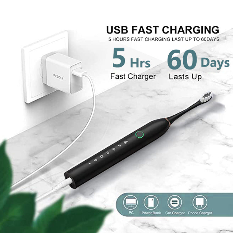 Electric Toothbrush with 45,000 Vibrations and Six Cleaning Modes, IPX7 Waterproof All Vera Mart