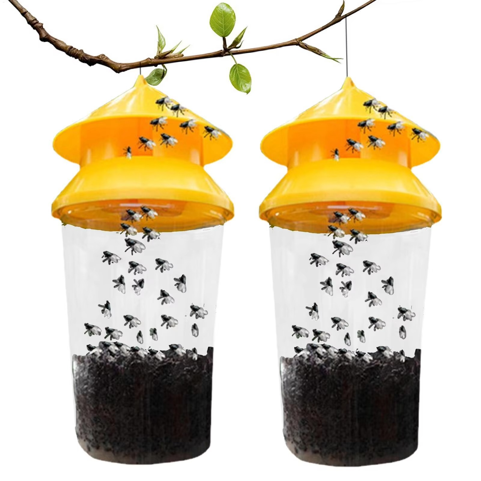 Hanging Fly Trap with Reusable Chamber and Weather Resistant Build All Vera Mart