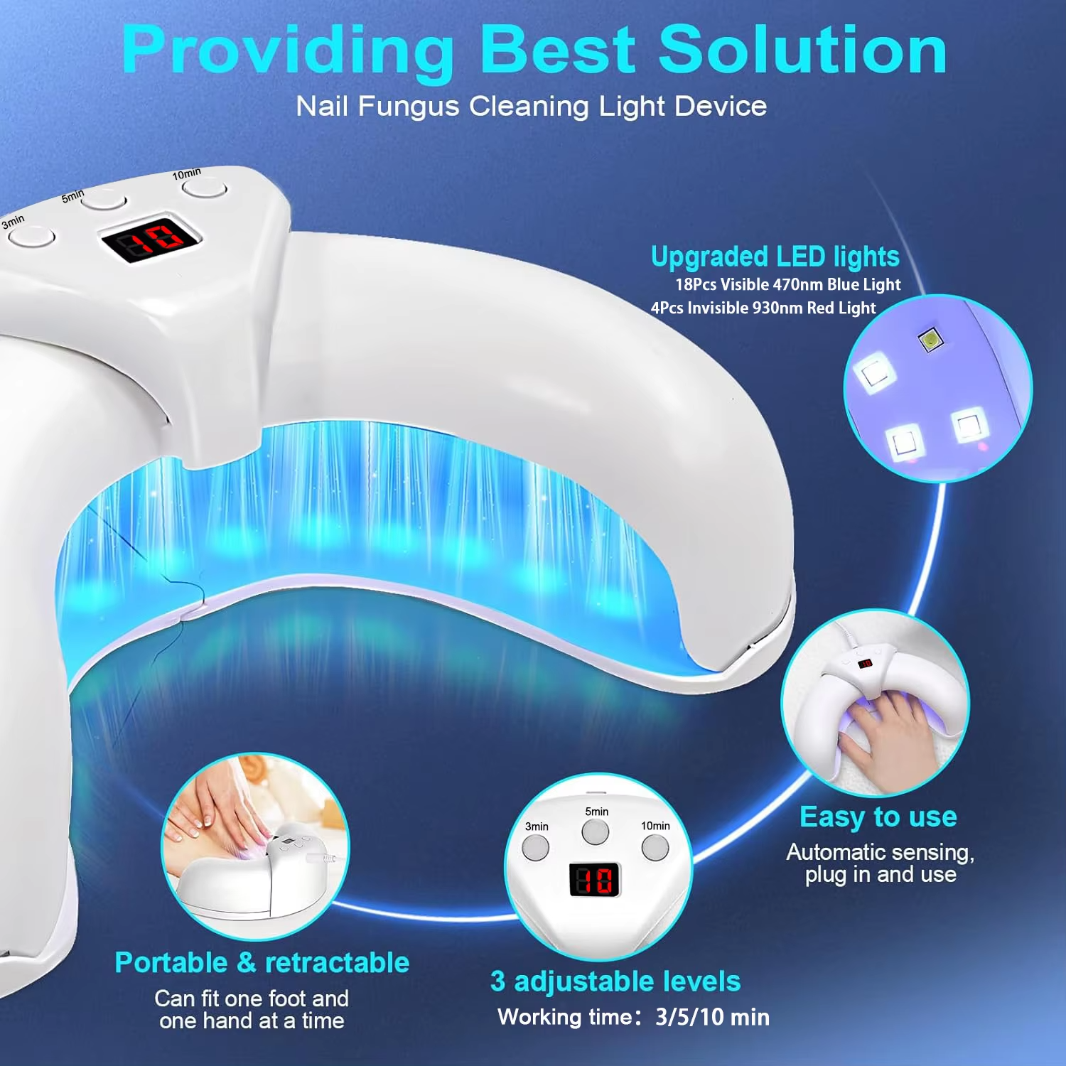 Handheld Nail Laser with Rechargeable Battery for Fingernails and Toenails All Vera Mart