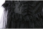 Girls Witch Queen Dress with Ruffle Trim and Decorative Pattern, Mid Calf Length All Vera Mart