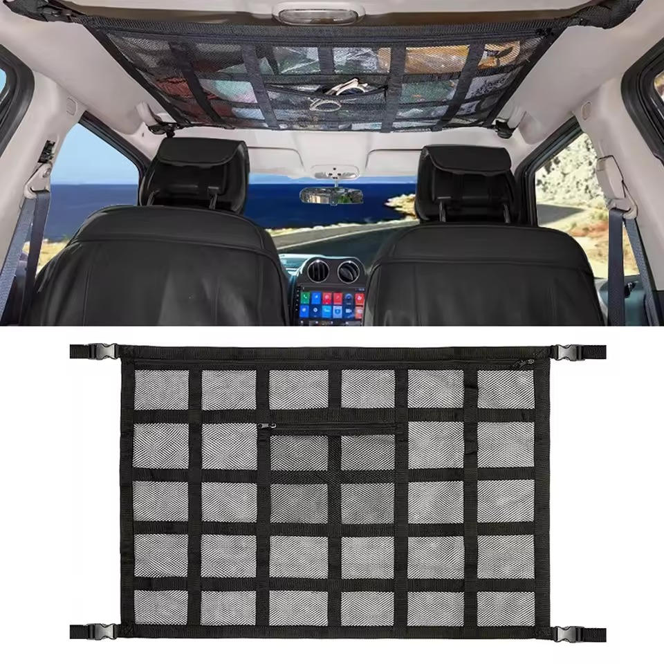 Overhead Cargo Net with Full Length Zipper and Reinforced Webbing for Vehicles All Vera Mart