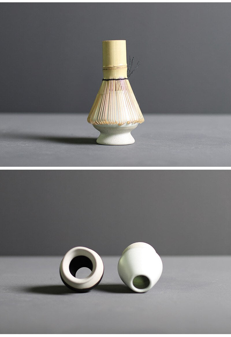 Matcha Whisk Set with Ceramic Bowl and Bamboo Whisk, Wooden Spoon All Vera Mart