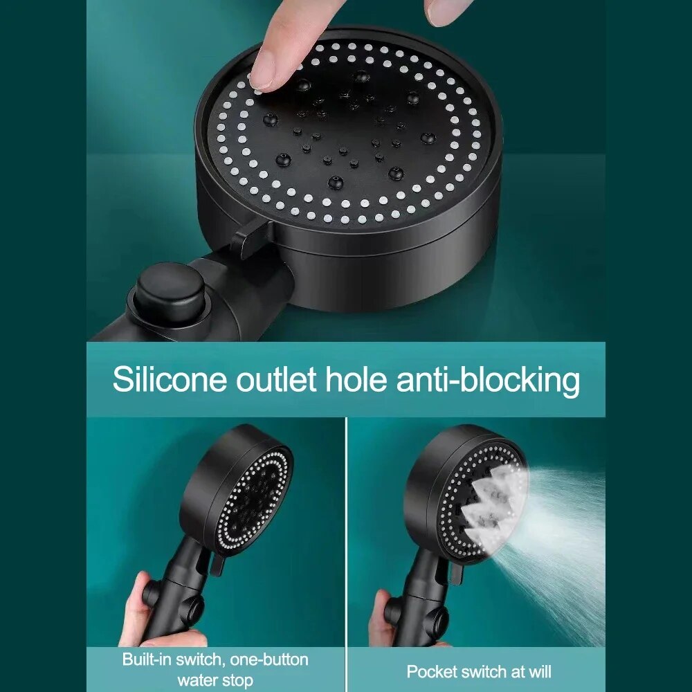 Handheld Shower Head with 5 Spray Patterns and Built-In Flow Control All Vera Mart