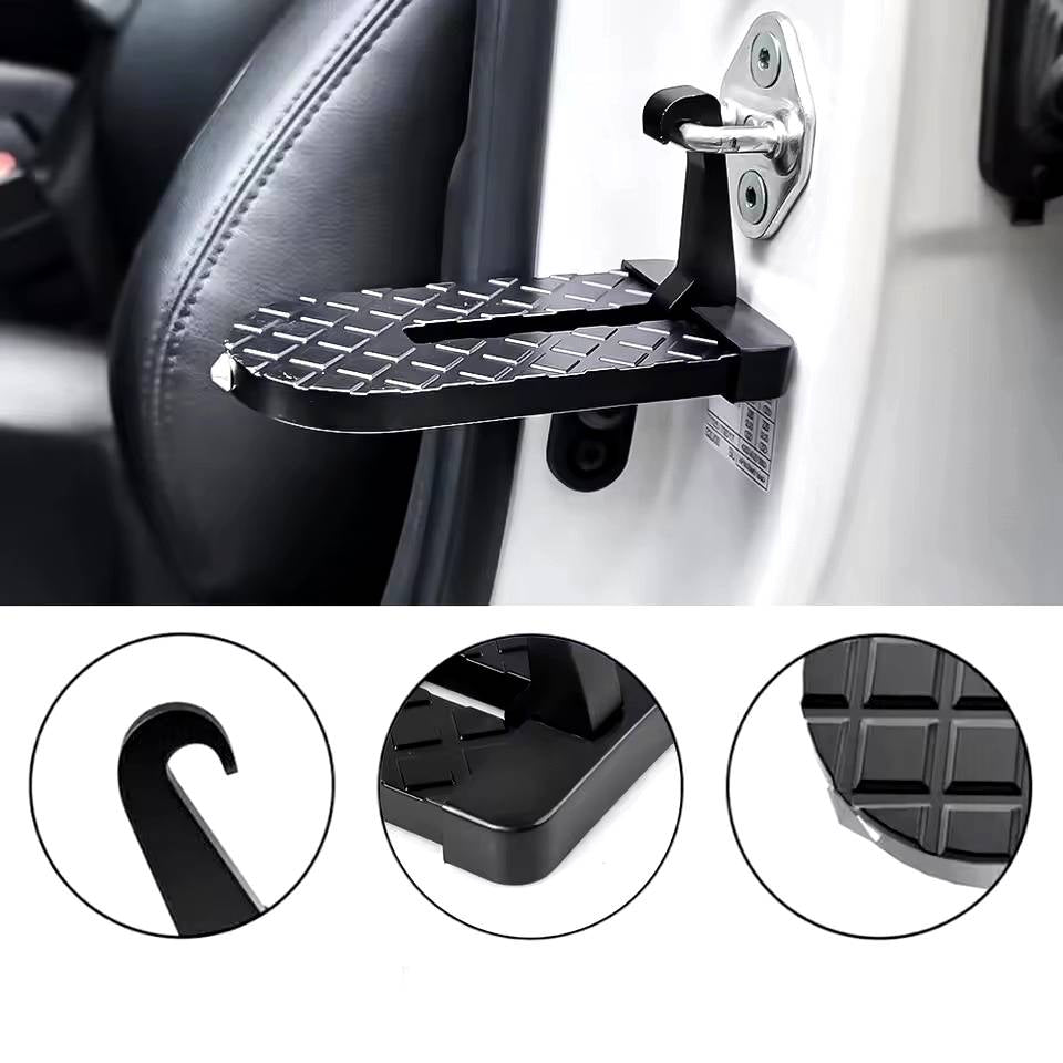 Aluminum Alloy Roof Rack Step with Rotatable Hook and Textured Grip, Window Breaker All Vera Mart