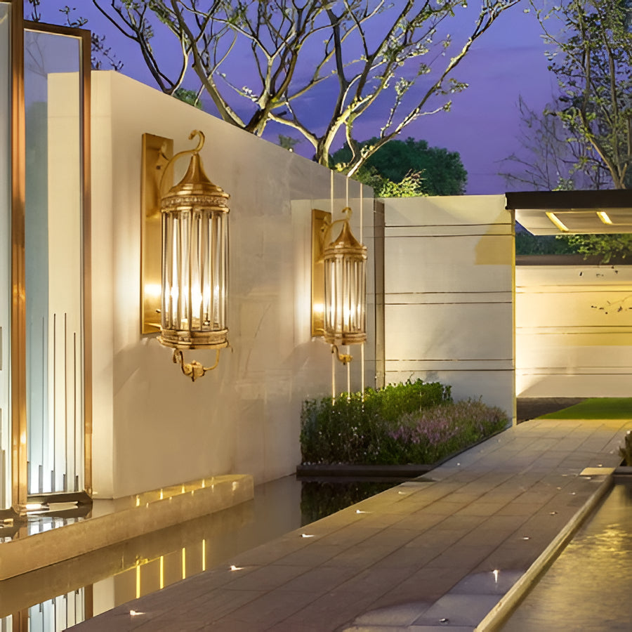 Outdoor Wall Sconce with Glass Shield and IP65 Weather Seal, Copper Construction All Vera Mart