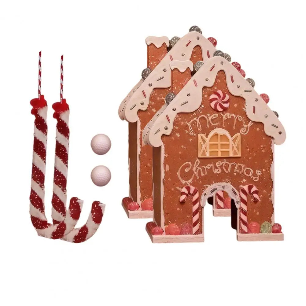 Mini Golf Set with Gingerbread House Theme and Putter, Holiday Game for All Ages All Vera Mart