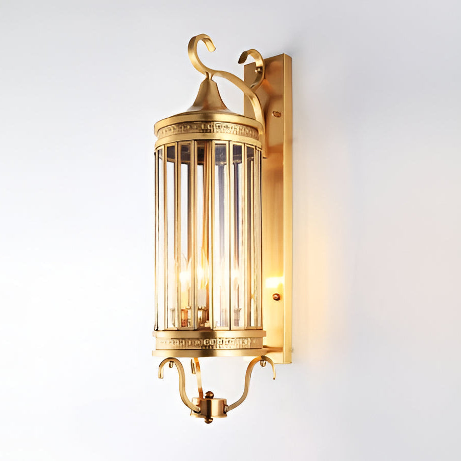 Outdoor Wall Sconce with Glass Shield and IP65 Weather Seal, Copper Construction All Vera Mart