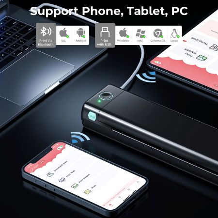 Portable Thermal Printer for Letter Size Pages with Wireless Device Connectivity All Vera Mart