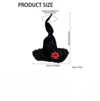 Twisted Brim Witch Hat for Adults with Decorative Trim