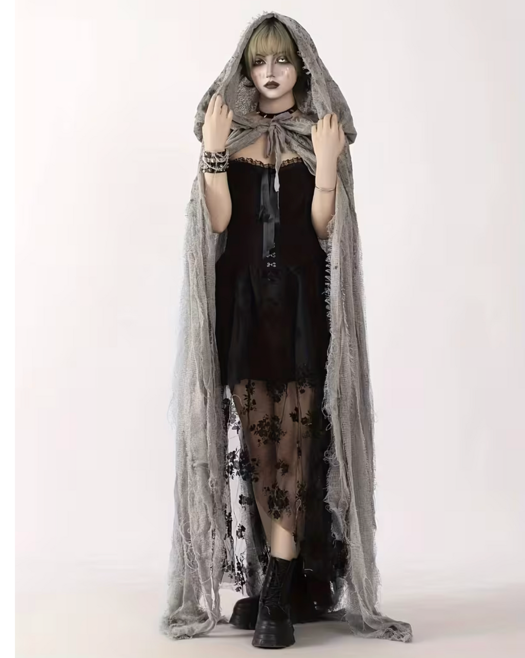 Witch and Reaper Hooded Cloak with Full Body Coverage