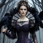Gothic Lace Shoulder Cape with Bone and Feather Trim