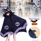 Wearable Bat Wing Hoodie with Plush Fur and Extended Sleeves