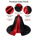 Double Sided Gothic Cape with Stand Collar and Front Lacing