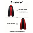 Double Sided Gothic Cape with Stand Collar and Front Lacing