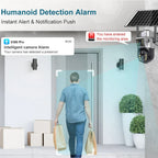 Efficient wireless 8MP solar outdoor camera, dual lens design, offering 4G & WiFi for comprehensive security.