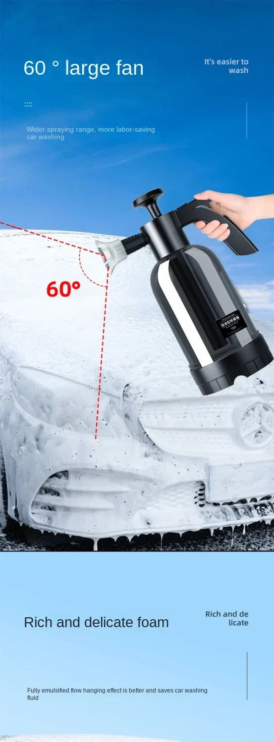 Hand Pump Foam Washer with Dual Nozzles and 2L Bottle for Car Cleaning All Vera Mart