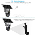 Tavvitaimp18 outdoor solar security camera with motion detection, night vision, and 4G/WiFi options.
