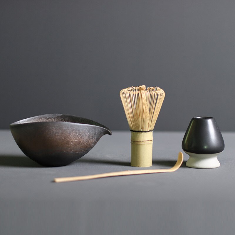 Matcha Whisk Set with Ceramic Bowl and Bamboo Whisk, Wooden Spoon All Vera Mart