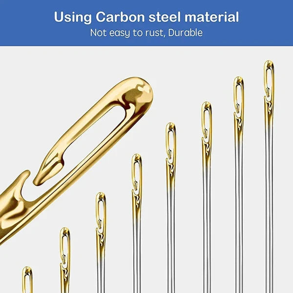 Side Threading Sewing Needles with Stainless Steel Construction, 30-Piece Assorted Set All Vera Mart