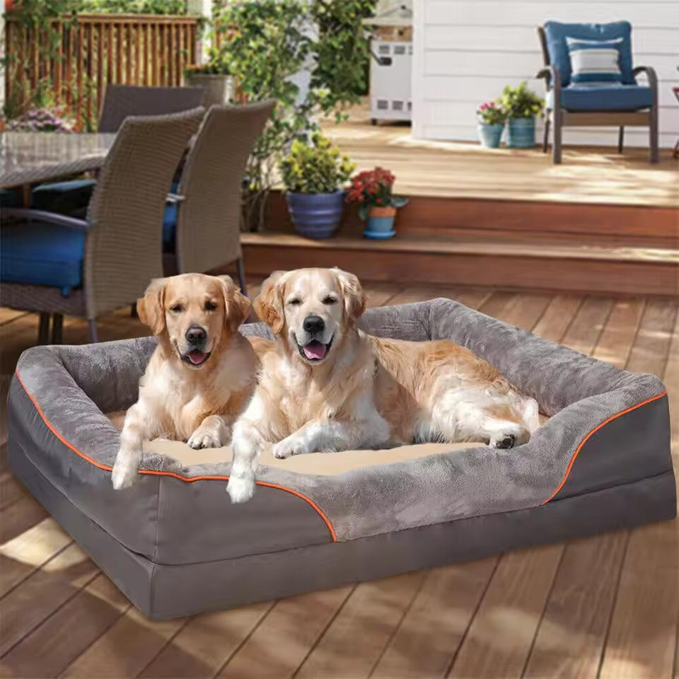 Dog Bed with Orthopedic Foam and Raised Cushioned Walls, Machine Washable All Vera Mart