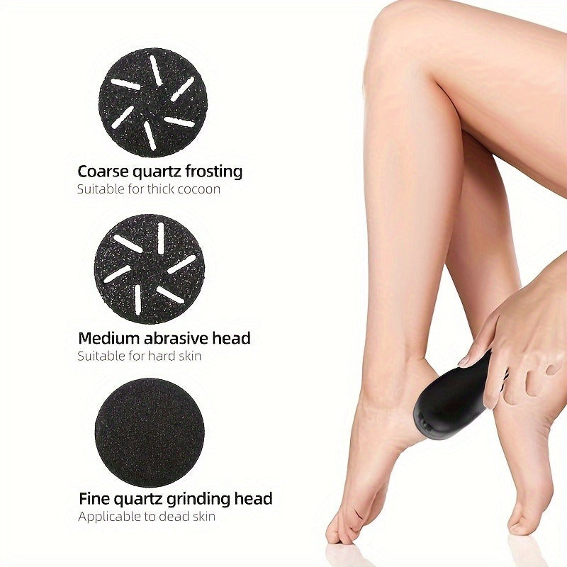 Electric Foot File with Built-In Vacuum and Three Grinding Heads, Waterproof Rechargeable All Vera Mart