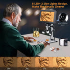 Desktop digital microscope with 1200X zoom, ideal for coin repair, antique inspection, and hobbyist detail work.