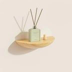 Floating Half Moon Wooden Shelf with Natural Grain Finish All Vera Mart