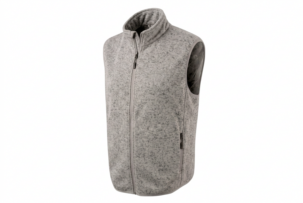 Mens Heated Knit Vest with Four Heating Zones and Rechargeable Battery for Cold Weather