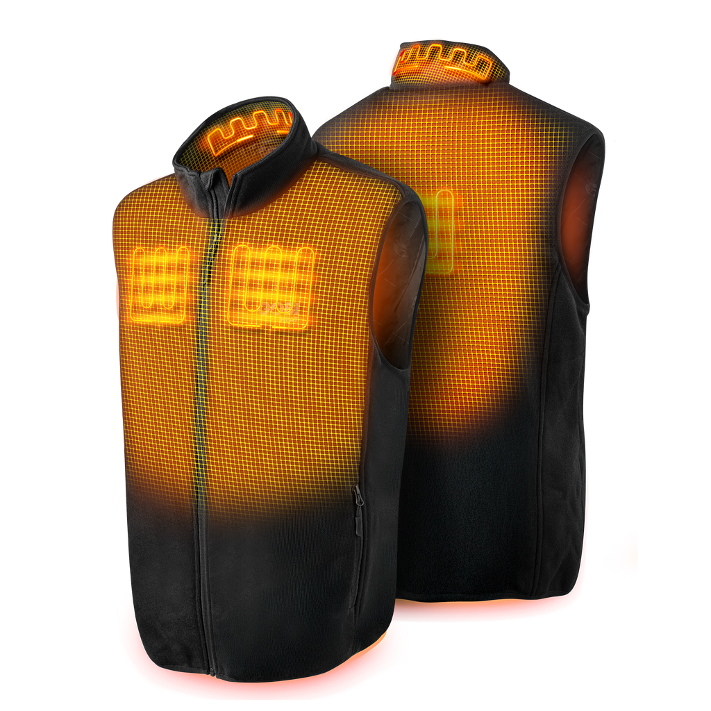 Mens Heated Knit Vest with Four Heating Zones and Rechargeable Battery for Cold Weather