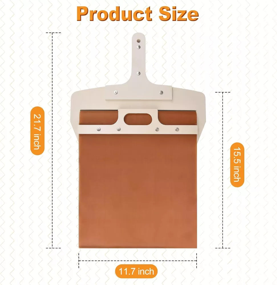 Wooden Pizza Peel with Beveled Edge and 10-Inch Handle, 14x16in Surface All Vera Mart