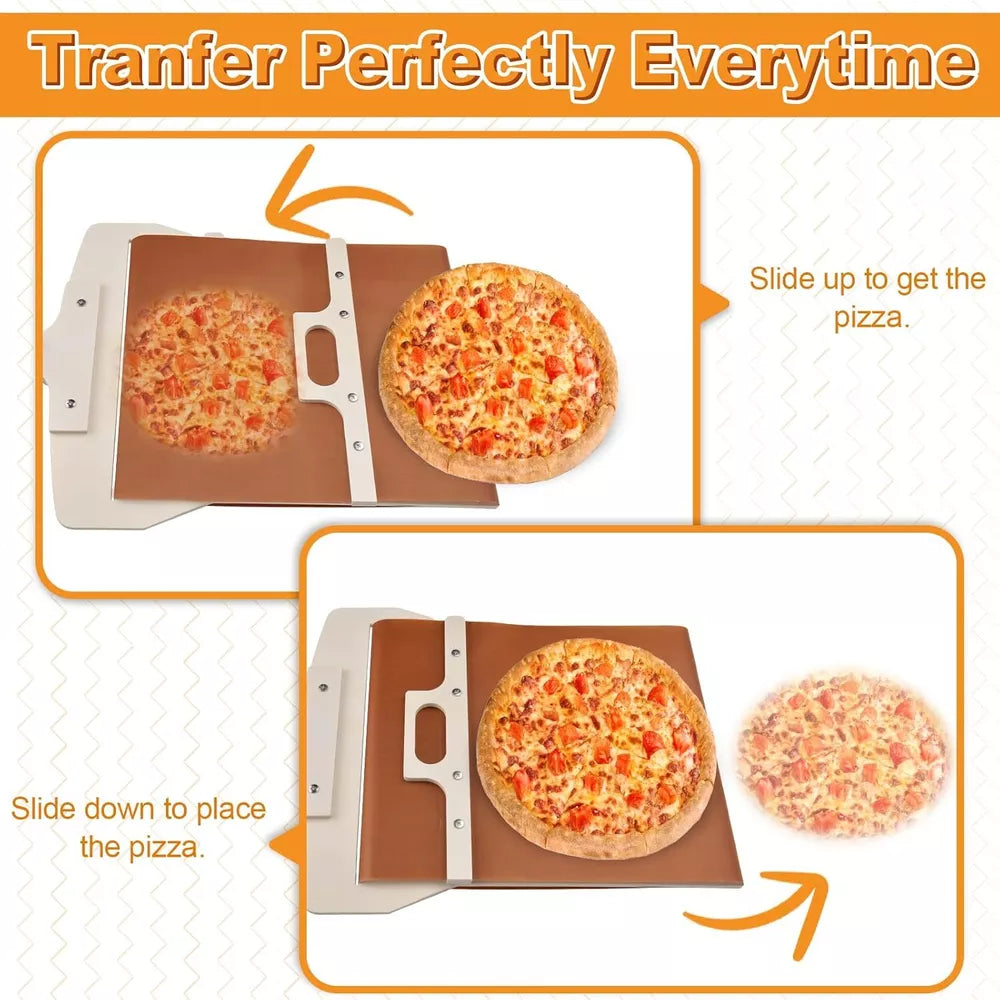 Wooden Pizza Peel with Beveled Edge and 10-Inch Handle, 14x16in Surface All Vera Mart