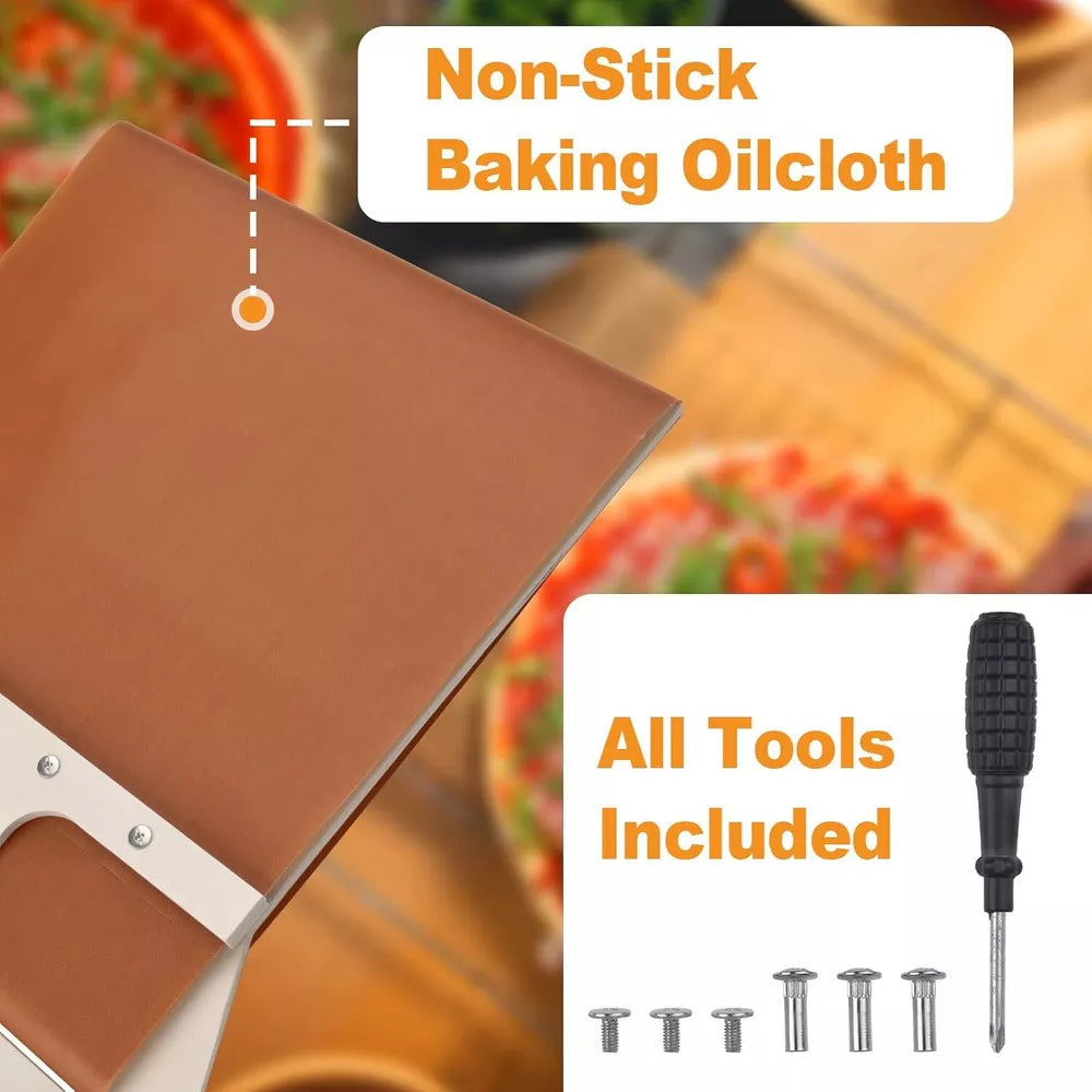Wooden Pizza Peel with Beveled Edge and 10-Inch Handle, 14x16in Surface All Vera Mart
