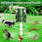 Ultrasonic Animal Repellent with 360° Sensor and Flashing Lights, Solar Powered All Vera Mart
