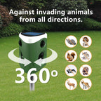 Ultrasonic Animal Repellent with 360° Sensor and Flashing Lights, Solar Powered All Vera Mart