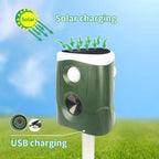 Ultrasonic Animal Repellent with 360° Sensor and Flashing Lights, Solar Powered All Vera Mart