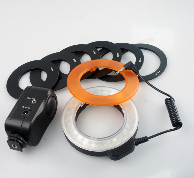 Camera Ring Light with 48 LED Bulbs and Six Adapter Rings for Macro Photography All Vera Mart