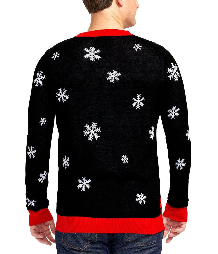 Mens Cheeky Santa Light Up Christmas Sweater with a Glowing Rooftop Stream