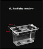 Polycarbonate Sous Vide Container with Fitted Lid and Internal Measurement Marks, 6L and 11L Options All Vera Mart