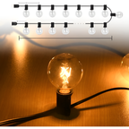 Shatterproof Outdoor String Lights with Warm White LED Bulbs and Connectable Cord All Vera Mart