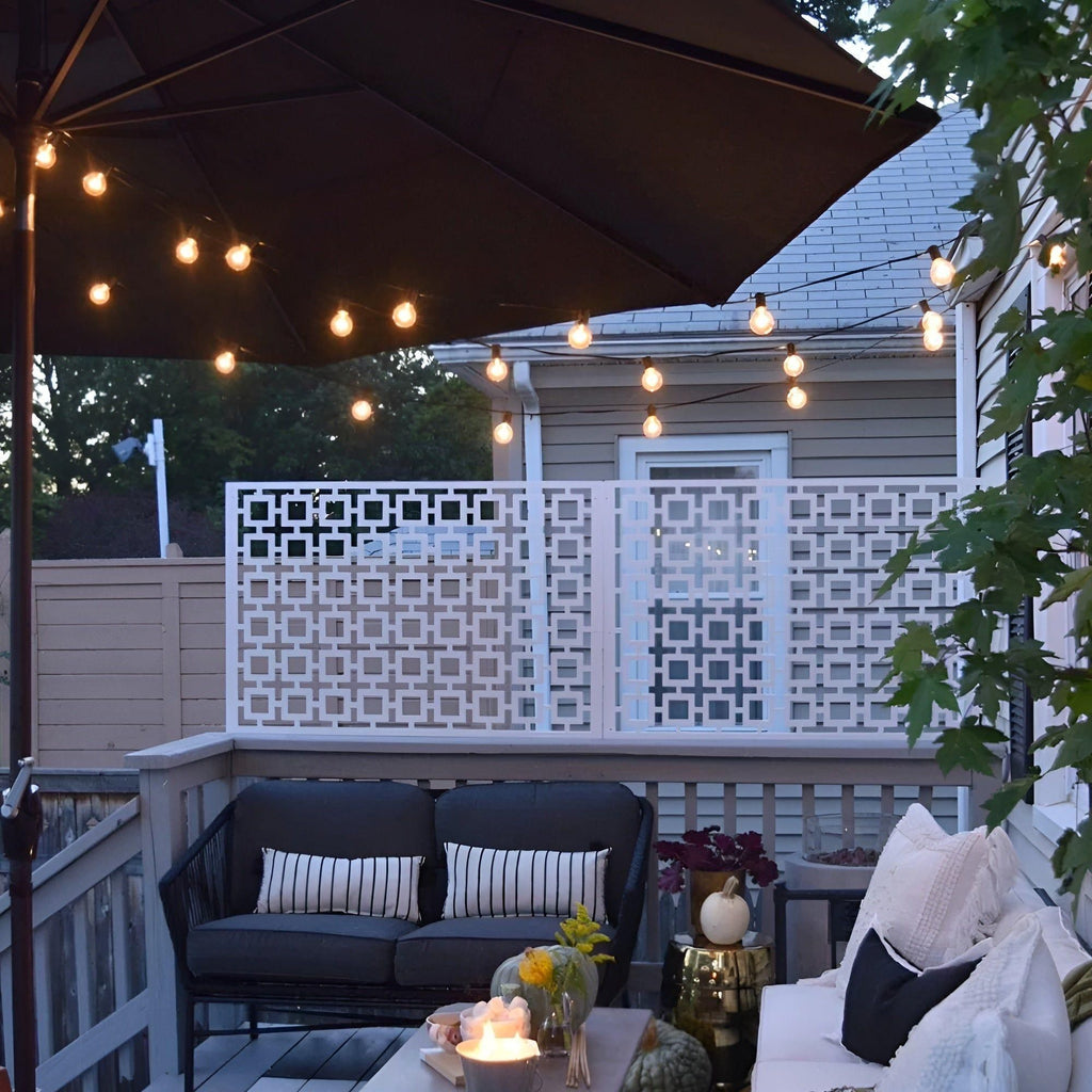 Shatterproof Outdoor String Lights with Warm White LED Bulbs and Connectable Cord All Vera Mart