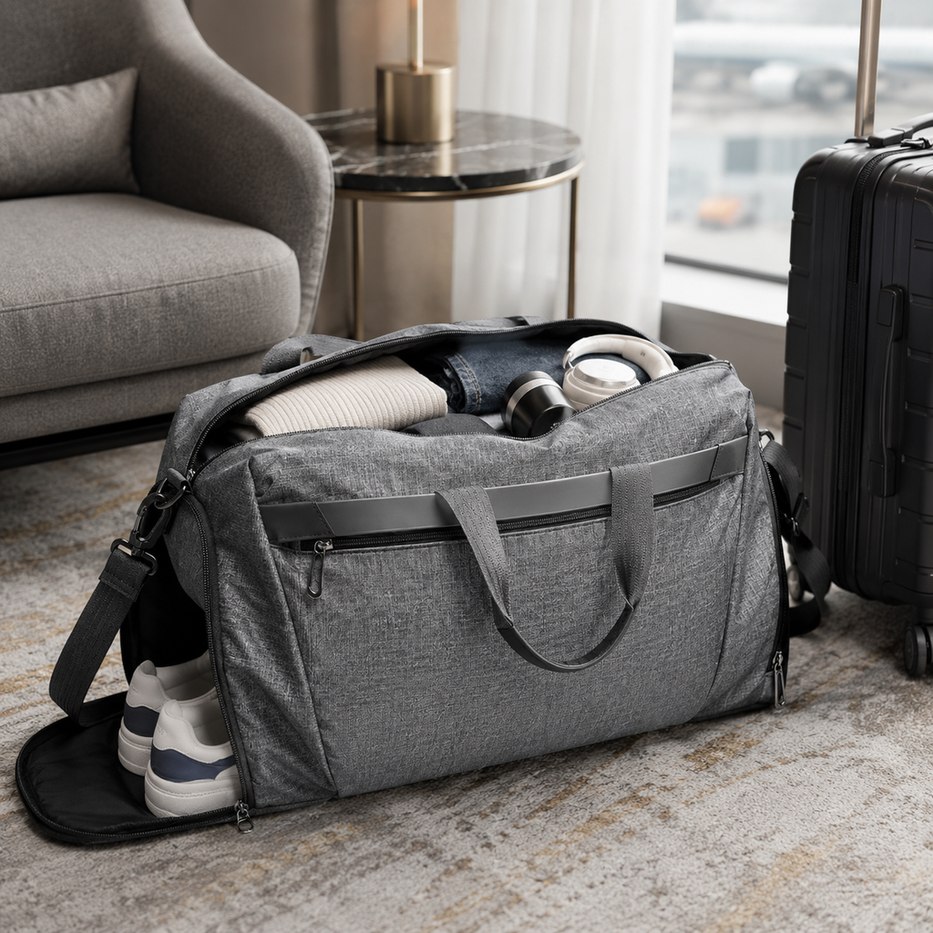 Gym Duffel Bag with Ventilated Shoe Compartment and Wet Dry Divider All Vera Mart