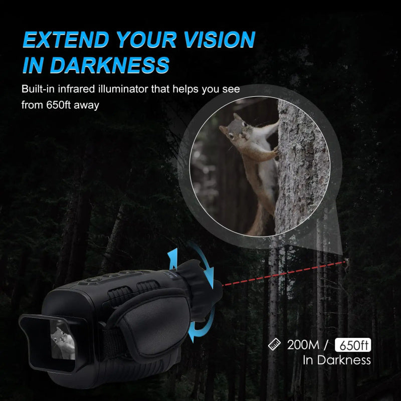 Infrared Monocular with 3x Optical Zoom and 10MP Photo Capture, 300m Night Vision Range All Vera Mart