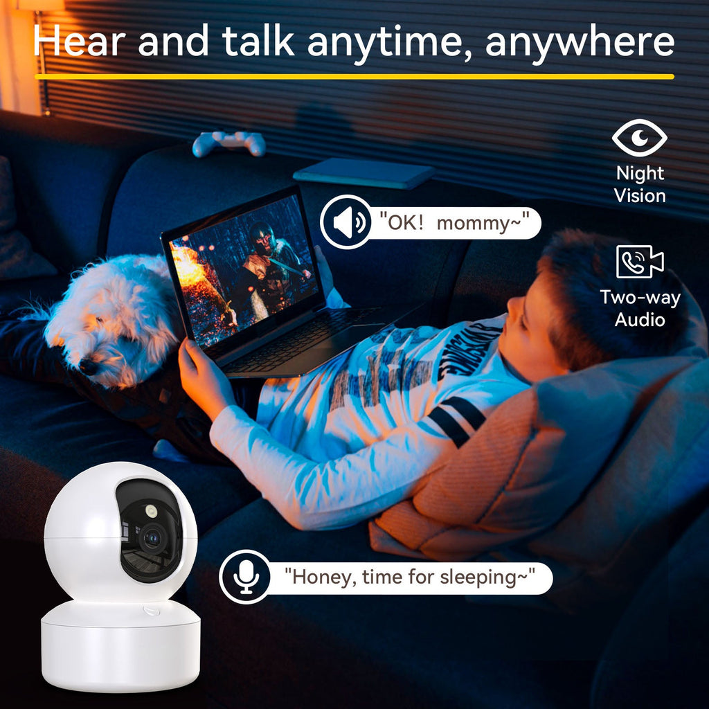 Smart 2K Security Camera with Pan Tilt Rotation and Night Vision All Vera Mart